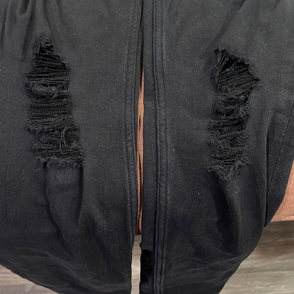 Express Black High Rise Distressed Legging Jeans Size 8 - Picture 4 of 6